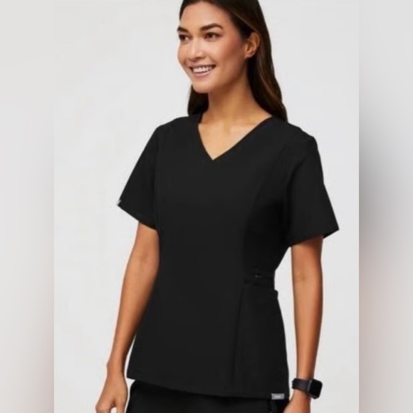 Figs Tops - NWT - Figs Amapa V-Neck Scrub Top, Black, Size XS